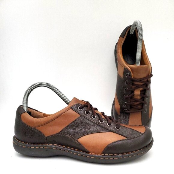 Born Boc Oxford Tan Brown Leather Lace Up Comfy Walking Work Shoe Women's Size 8 - Picture 1 of 12